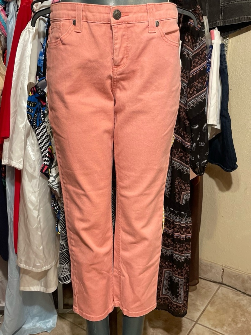 Nine West Coral Pink Cropped Jeans